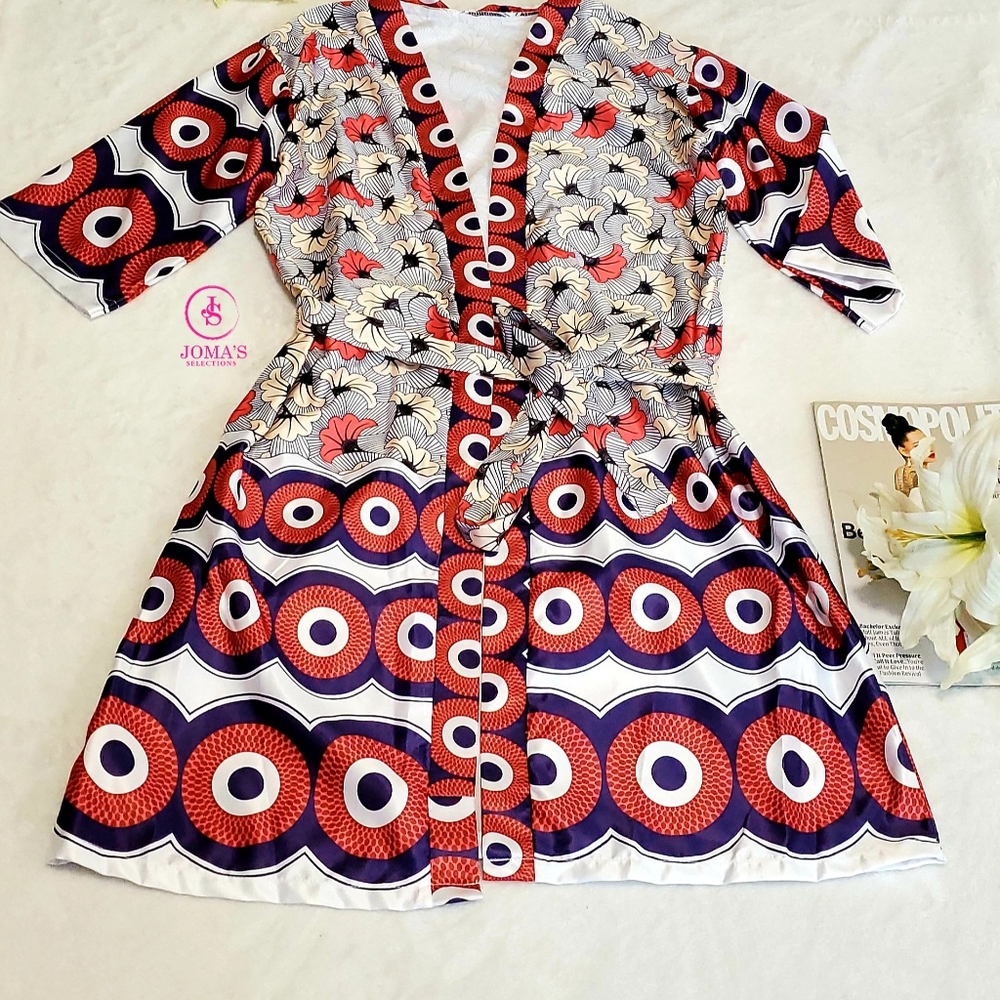 African print robe set
